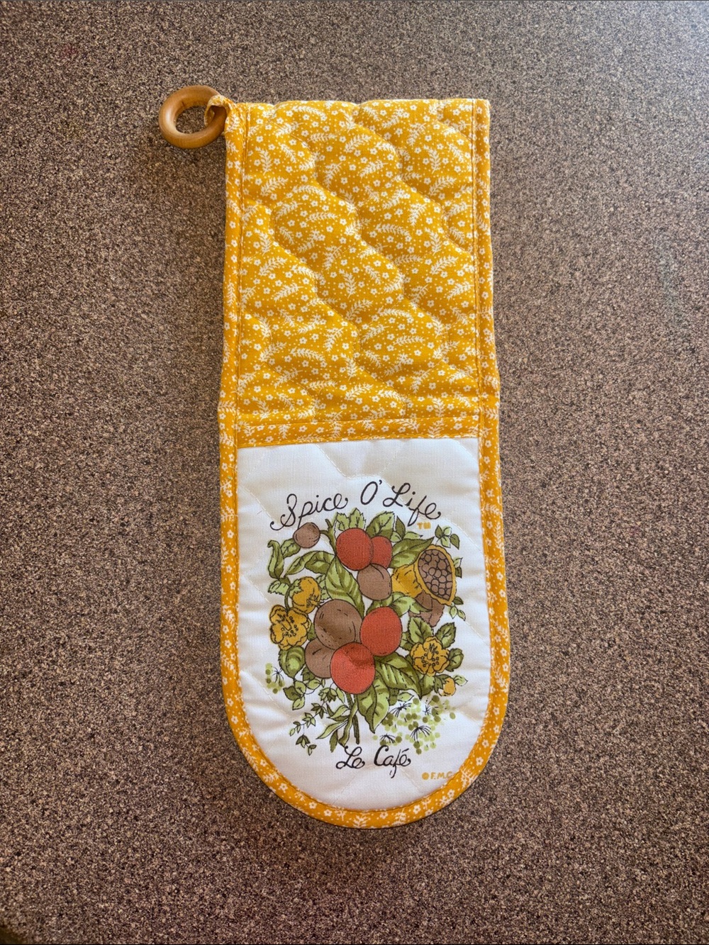 Spice O' Life Yellow Floral Kitchen Oven Mitt